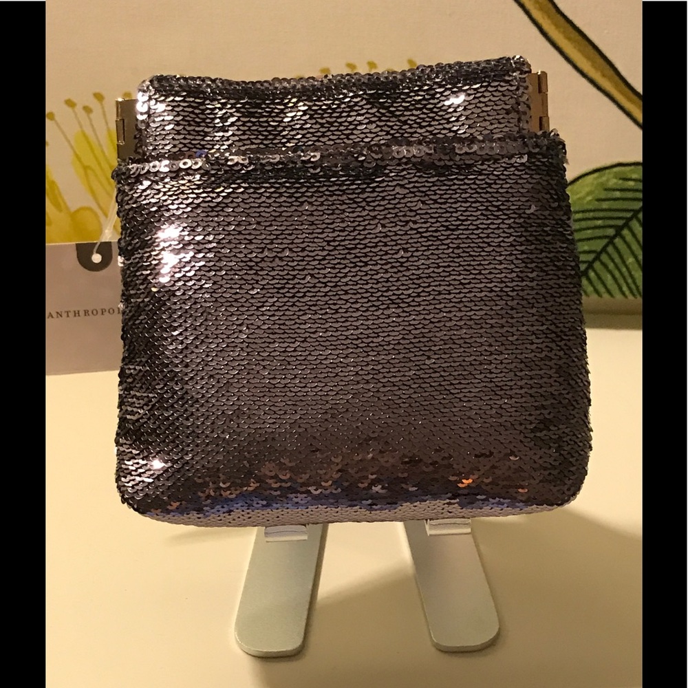 Anthropologie sequined purse pouch